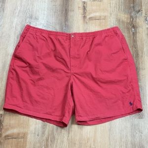 Polo Ralph Lauren Stretch Classic Fit Elastic waist Drawstring Cotton Shorts Red